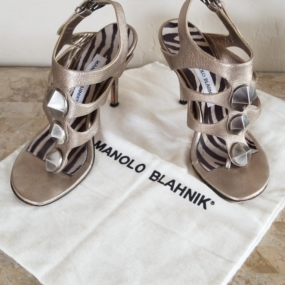 Authentic Manolo Blahnik Metallic Heels